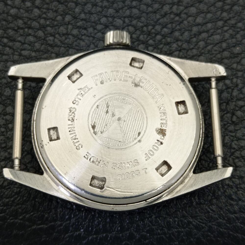 Vintage 1970 Favre Leuba Manual Mens Silver Watch W/Nato Strap - Picture 7 of 7